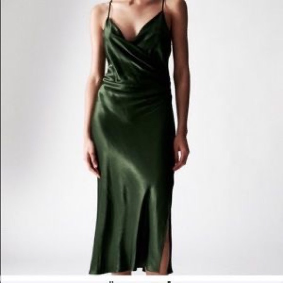 NWOT Zara Silky Wrap Dress - Picture 3 of 8